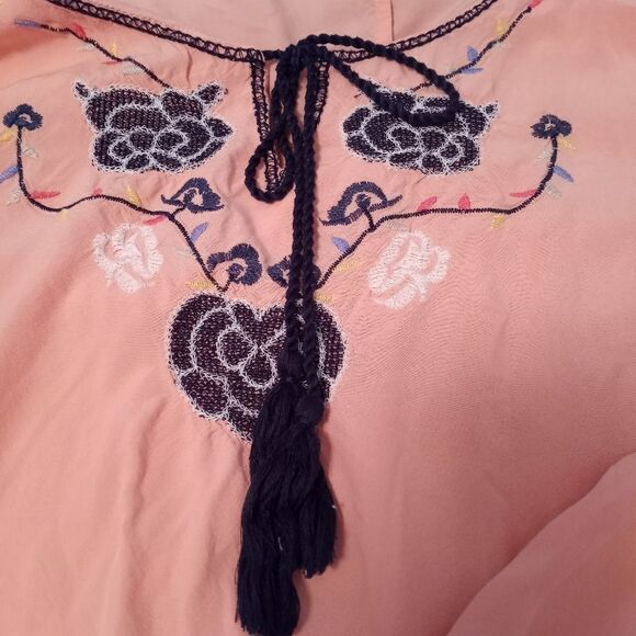 SOHO New York & Company Jeans Women's Pink Lngslv Blouse Embellished Size XL - Picture 5 of 8